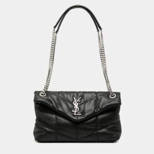 مملوكة مسبقًا حقيبة كتف سان لوران باريس لولو بوفر جلد حملان صغيرة سوداء