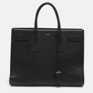 مملوكة مسبقًا Saint Laurent Paris Sac De Jour Large Black Leather Tote