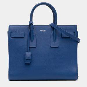 مملوكة مسبقًا حقيبة سان لوران باريس ساك دو جور جلد أزرق صغيرة