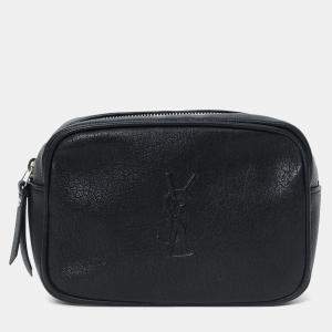 مملوكة مسبقًا Saint Laurent Black Lambskin Monogram Lou Belt Bag