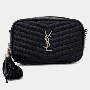 Pre Owned Saint Laurent Paris Black Leather Lou Camera Bag