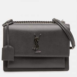 Pre Owned حقيبة كروس سانت لوران باريس مونوجرام جلد متوسطة سن سيت