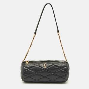 مملوكة مسبقًا Saint Laurent Sade Tube Black Matelasse Leather Pouch