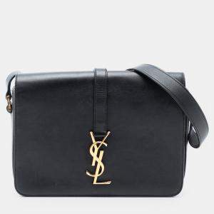 مملوكة مسبقًا Saint Laurent Paris Black Medium Leather Monogram Universite Bag