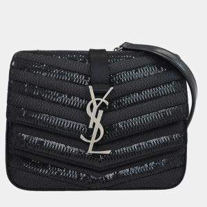 مملوكة مسبقًا Saint Laurent Black Sequins Sulpice Shoulder Bag