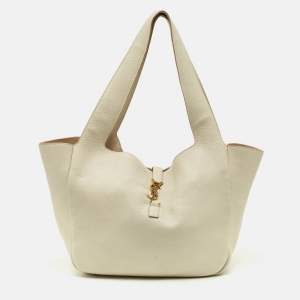 مملوكة مسبقًا Saint Laurent LE 5 À 7 Bea Off White Leather Tote