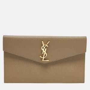 Pre Owned Saint Laurent Uptown Brown Leather Pouch