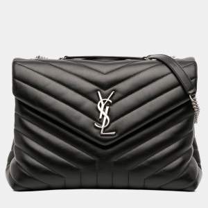 مملوكة مسبقًا Saint Laurent Paris Black Medium Matelasse Leather LouLou Shoulder Bag