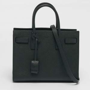 مملوكة مسبقًا Saint Laurent Classic Sac De Jour Baby Dark Green Leather Tote