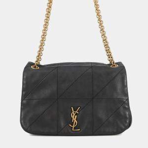Pre Owned Saint Laurent Paris Jamie 4.3 Chain Shoulder Bag Black Lambskin Size Small