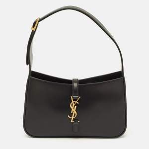 Pre Owned Saint Laurent LE 5 À 7 Black Leather Shoulder Bag
