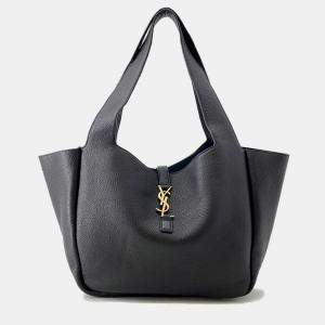 Pre Owned Saint Laurent Paris Le 5 A 7 Bea Le Cincassette Tote Bag Black Soft Deer Leather