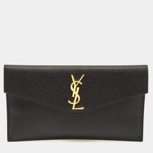 Pre Owned Saint Laurent Uptown Black Leather Pouch