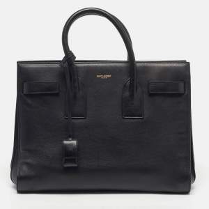 Pre Owned Saint Laurent Classic Sac De Jour Small Black Leather Tote