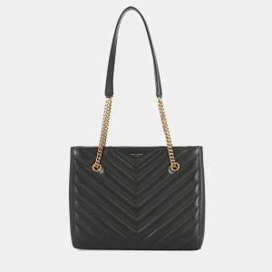 Pre Owned Saint Laurent Paris Tribeca Chain shoulder Bag Black Leather
