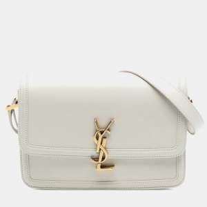 Pre Owned حقيبة صندوق سولفيرينو سان لوران باريس جلد عجل أملس أبيض وسط