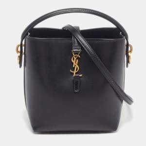 مملوكة مسبقًا Saint Laurent Le 37 Mini Black Leather Bucket Bag