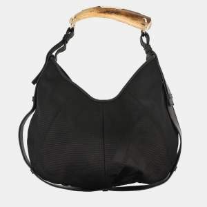 مملوكة مسبقًا Yves Saint Laurent Black Nylon Medium Mombasa Handbag