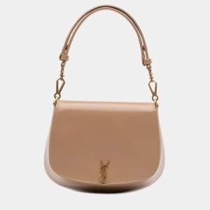 مملوكة مسبقًا شنطة سانت لوران باريس بُني صغيرة من جلد العجل ڤولتير مع مقبض علوى في صندوق