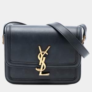 مملوكة مسبقًا Saint Laurent Paris Black Small Calfskin Solferino Satchel In Box