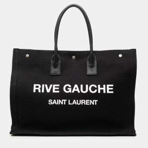 Pre Owned Saint Laurent Paris Black Canvas Rive Gauche Tote