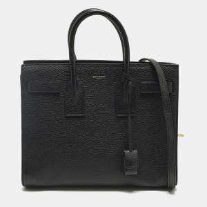 Pre Owned Saint Laurent Classic Sac De Jour Small Black Leather Tote
