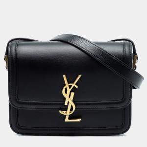 مملوكة مسبقًا Saint Laurent Paris Black Small Calfskin Solferino Satchel In Box