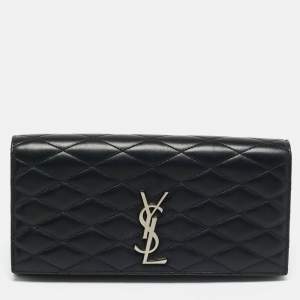 مملوكة مسبقًا Saint Laurent Kate Black Quilted Leather Clutch