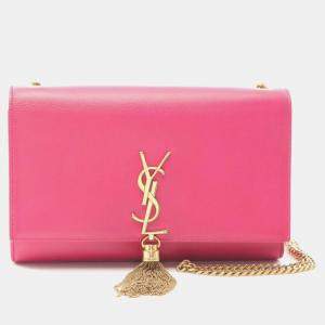 مملوكة مسبقًا Saint Laurent Kate Monogram Shoulder Bag Leather Pink