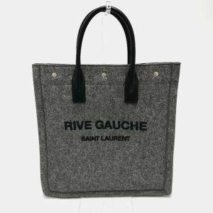 مملوكة مسبقًا Yves Saint Laurent Saint Laurent Paris Rive Gauche Felt/Leather Tote Bag Gray