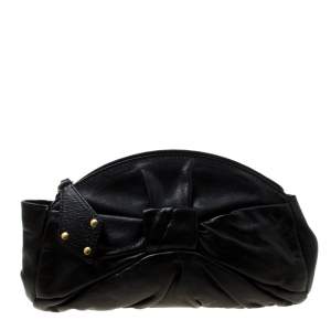 Pre Owned Yves Saint Laurent Black Leather Clutch