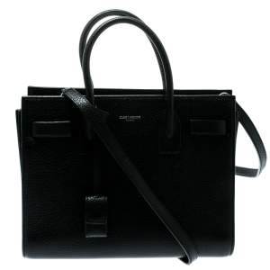 Pre Owned Saint Laurent Black Leather Baby Classic Sac De Jour Tote