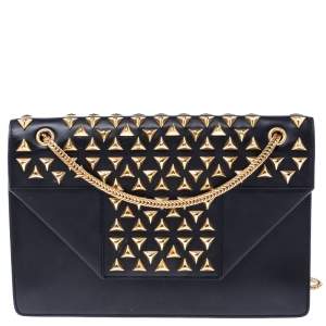 مملوكة مسبقًا Saint Laurent Paris Black Leather Studded Betty Shoulder Bag