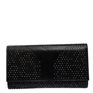 Pre Owned Yves Saint Laurent Black Leather Rock Studded Clutch