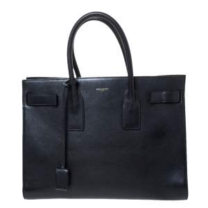 Pre Owned Saint Laurent Black Leather Large Classic Sac De Jour Tote