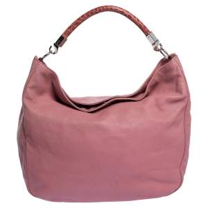 Yves Saint Laurent Pink Leather and Crocodile Large Roady Hobo
