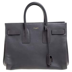 مملوكة مسبقًا Saint Laurent Grey Leather Small Classic Sac De Jour Tote