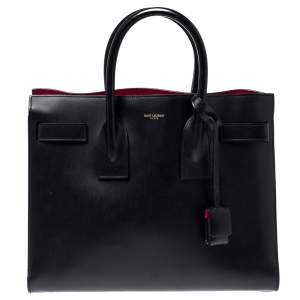 مملوكة مسبقًا Saint Laurent Black Leather Small Classic Sac De Jour Tote