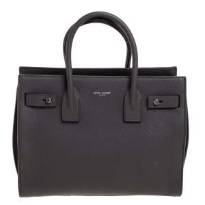 Pre Owned Saint Laurent Grey Leather Baby Classic Sac De Jour Tote