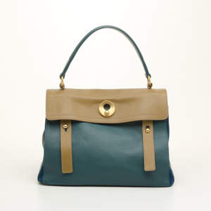 Pre Owned Yves Saint Laurent Tri Color Leather Muse Two Satchel