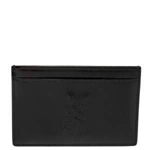 Pre Owned Yves Saint Laurent Black Patent Leather Card Holder