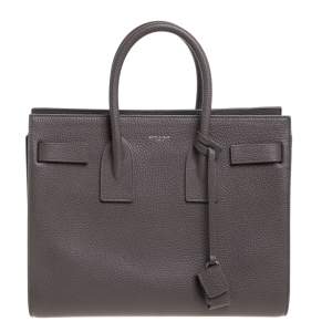 مملوكة مسبقًا Saint Laurent Grey Leather Small Classic Sac De Jour Tote