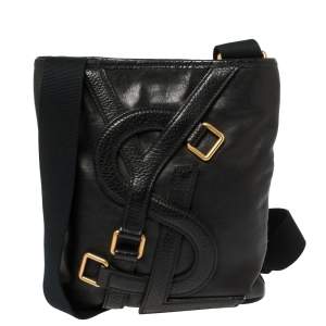 Saint Laurent Black Leather Small Vavin Messenger Bag