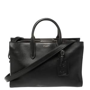 مملوكة مسبقًا Saint Laurent Black Leather Medium Jane Tote