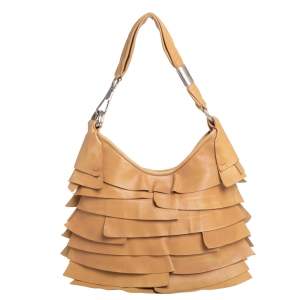 Pre Owned Yves Saint Laurent Beige Leather St. Tropez Hobo