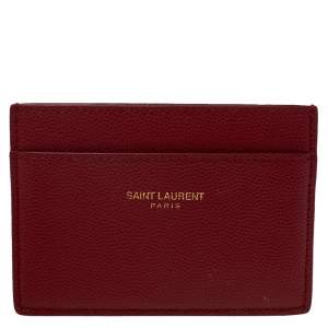 Saint Laurent Red Leather Card Holder
