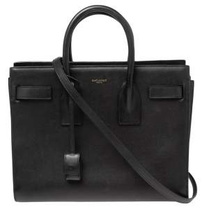 Pre Owned Saint Laurent Black Leather Small Classic Sac De Jour Tote