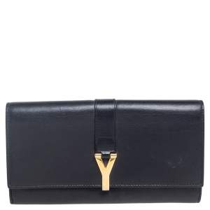 Saint Laurent Black Leather Chyc Wallet 