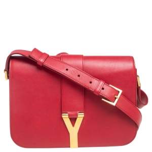 مملوكة مسبقًا Saint Laurent Red Leather Medium Chyc Shoulder Bag