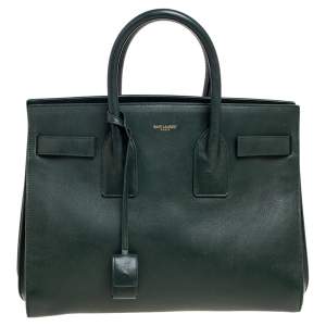 Pre Owned حقيبة يد سان لوران كلاسيك ساك دو جور صغيرة جلد أخضر  